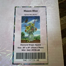 DIY Diamond Art Club “Mason Blue” By Rose Mary 20”x29” DAC-39725-AB  New In Box