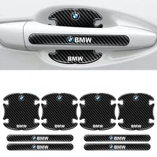 8PCS Carbon Fiber Car Door Handle Bowl Film Protector Trim Accessories for BMW