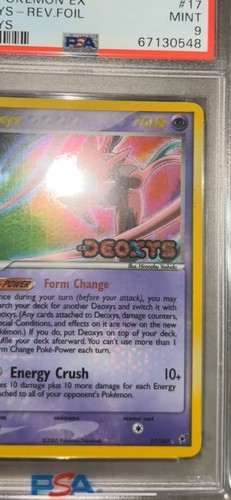 Pokemon Deoxys EX Deoxys Reverse foil Holo Rare #17 PSA 9 Mint Holo Bleed - Picture 4 of 4