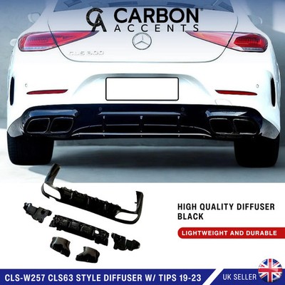 Mercedes CLS W257 Glanz Schwarz CLS63 Style Diffusor mit Spitzen 19-23 UK LAGER