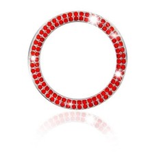 Bling Crystal Push Start Engine Button Cover, Car Rhinestone Engine Start Red