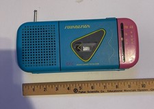Vintage 90s soundesign AM/FM portable Radio cassette player Blue/pink WORKS