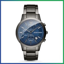 New Genuine EMPORIO ARMANI Renato Blue AR11215 Luxury Fashion Men's  Watch 43mm