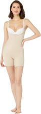 MIRACLESUIT Extra Firm Tummy Tuck Open Bust Bike Shorts Bodysuit WARM BEIGE S