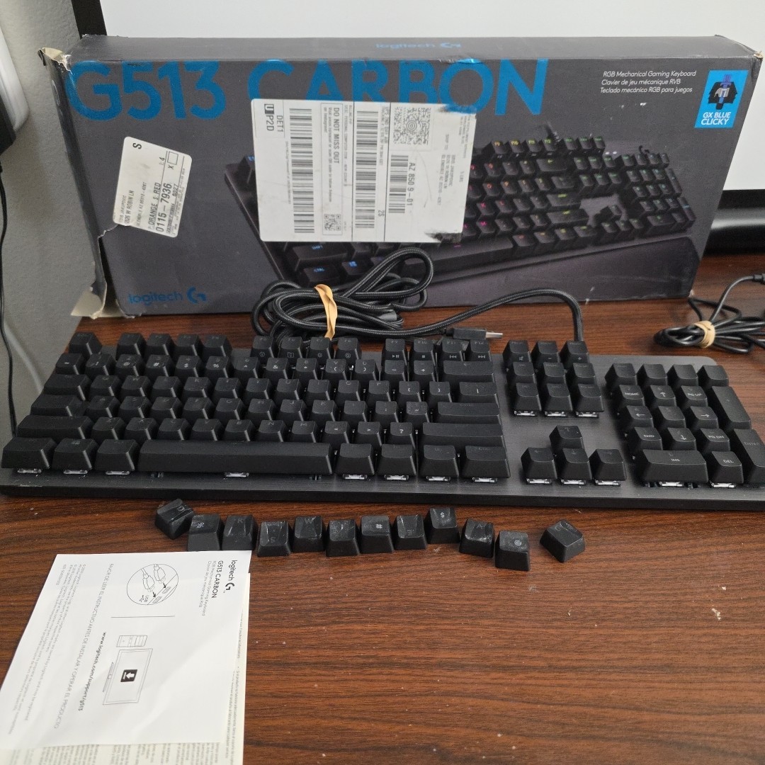 Logitech G513 Carbon RGB Wired Gaming Mechanical GX Blue Swi