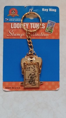 Starline Creations Looney Tunes Gold Key Ring Bugs Bunny Taz 1997