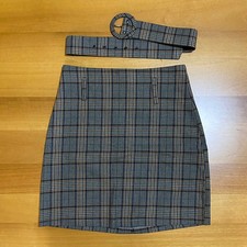 aNYplace Gonna + Cintura Quadri Tartan Principe di Galles Elegante Classico