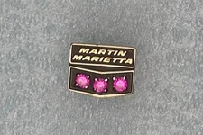 Vintage Martin Marietta 10K Gold 3 Rubies Service Pin