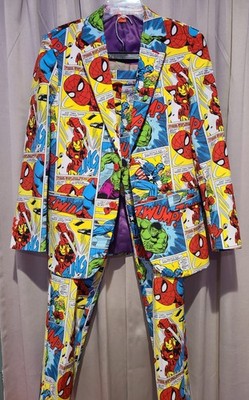 Opposuits MARVEL 2 pc Jacket&Pant Size 36~Ironman, Hulk, Spider-Man, Capt. Amer