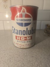 Vintage Standard Stanolube HD Motor Oil Can Quart Empty