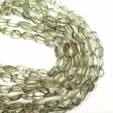 Natural Green Amethyst Beads 8 Inch Strand 10-14 MM Beads Faceted Nugget Beads