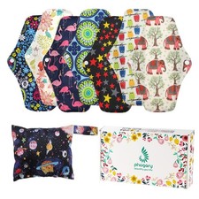 Reusable Menstrual Pads 7 in 1, 10in 7in , Bamboo Cloth Pad for Heavy Flow w...