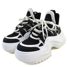 LOUIS VUITTON Arclight Line Thick soled Sneakers White Black 36.5 Made in Italy