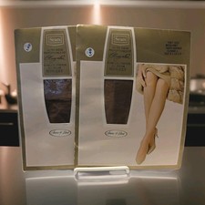 Sears 2 VTG Tahiti Bronze Size B 10-11 Classic 7567-002...Seamless Stockings