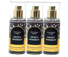 3 BATH & BODY WORKS SWEET WHISKEY FINE FRAGRANCE MIST BODY SPRAY 2.5 FL OZ NEW