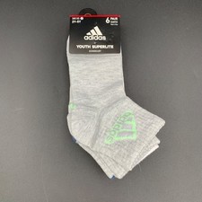 Adidas Youth Superlite 6-Pair Socks 2Y-5Y Aeroready Lightweight 97 Polyester 3 