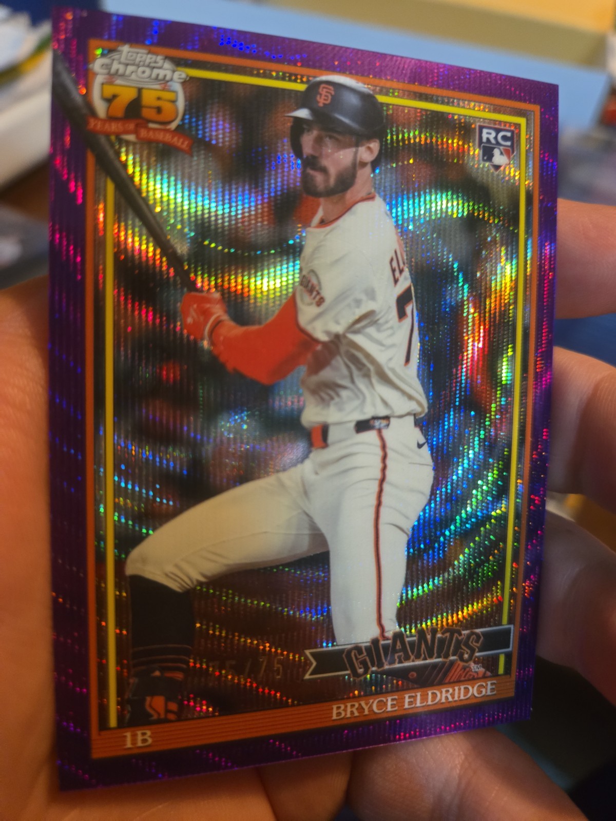 BRYCE ELDRIDGE RC 2026 TOPPS CHROME BASEBALL 75/75 Purple WAVE ROOKIE 1991 75TH