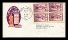 US COVER RHODE ISLAND TERCENTENARY FDC SCOTT 777 BLOCK OF 4 IOOR CACHET