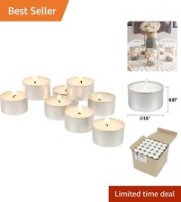 Bulk 50 Pack Unscented Smokeless Long Tea Light Candles with 8 Hour Extended ...
