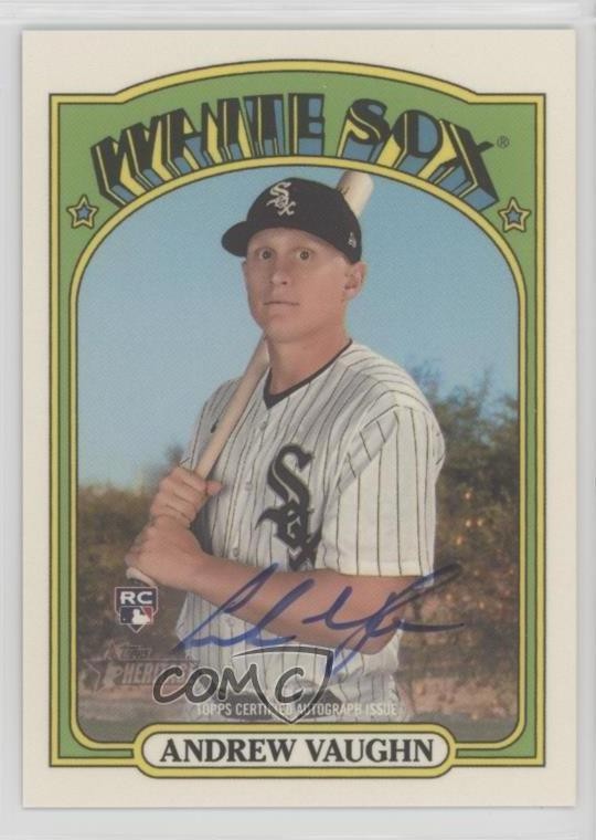 2021 Topps Heritage High Number Real One Andrew Vaughn Rookie Auto RC 09br