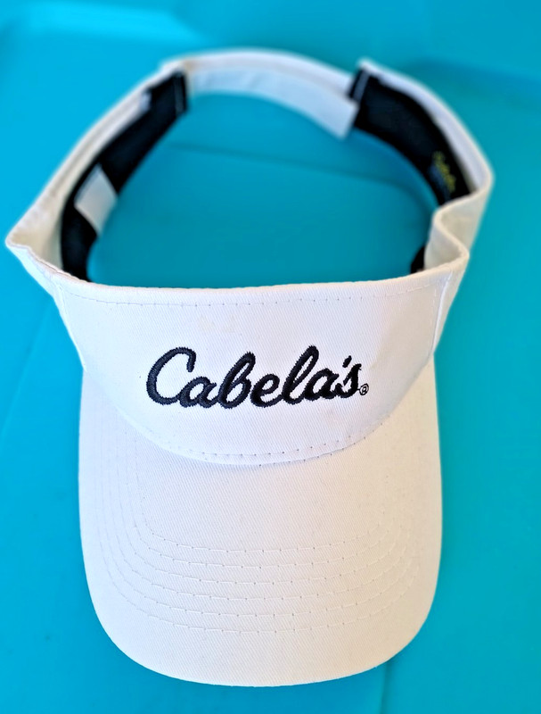 Cabela's Visor Hat Womens White Logo AdjustablW Outdoor Hunting Fishing
