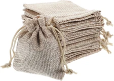 20 Pcs Small Burlap Gift Bags 3.5x2.7 Inch Drawstring Reusable DIY Craft Bags