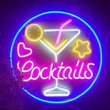 Image of Cocktails Neon Led Home Bar Sign