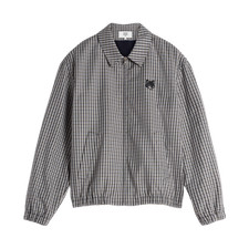 Maison Kitsune Elasticated Zipped Blouson Slate Grey Check