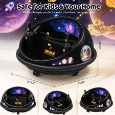 12V 4.5AH Ride on Electric Bumper Car With remote control for Kids Black