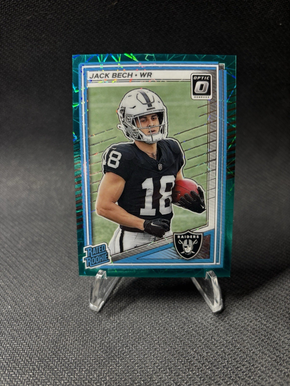 2025 Panini Donruss Optic Jack Bech Rated Rookie Teal Velocity Prizm #211 Raider