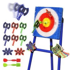 Axe Throwing Game for Backyard with Bristle Target 12 Axes Blue