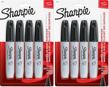 Sharpie Chisel Tip Permanent Markers, Black, 8 Count, Multi-Surface