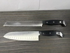 Henckels STATEMENT Set Of 2  8" BREAD Knife, Santoku HIGH-CARBON Stainless Steel