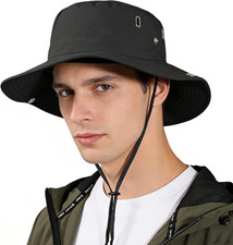 Sun Bucket Hat for Men Women Hiking Safari Hats Water-Resistant Fishing Hat for