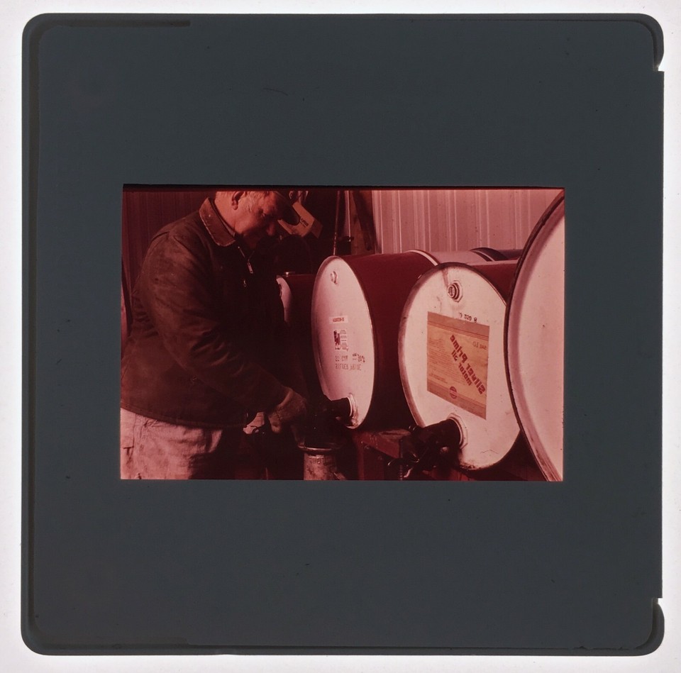 1981 Shakopee MN Conklin Co Promo 35mm Slide Silver Prime Oil Barrels