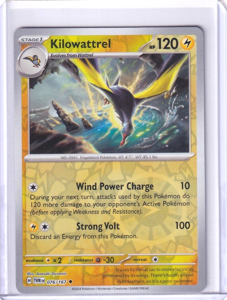 Kilowattrel Reverse Holo #76 Pokemon Twilight Masquerade 2024 TCG