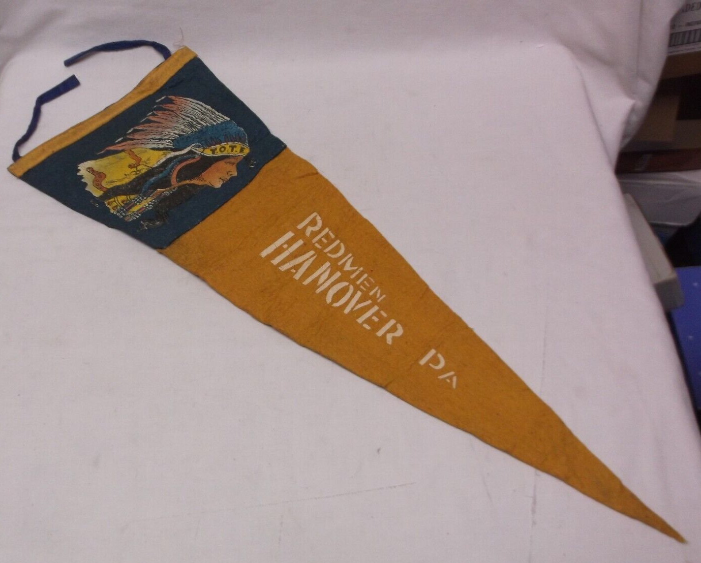 Antique 1915 T.O.T.E. Redmen Felt Pennant Hanover Pa Hagerstown Md eBay