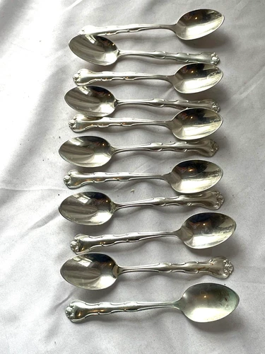 SET OF 11 GORHAM STERLING SILVER  RONDO DEMITASSE ESPRESSO SPOONS - FREE SHIP