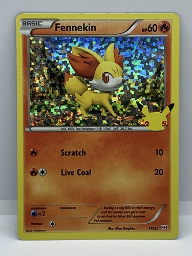 POKEMON FENNEKIN HOLO CARD #14 MCDONALD'S 25TH ANNIVERSARY 2021