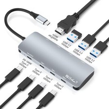 8 in 1 USB C Hub 10Gbps USB C Multiport Adapter with 4K HDMI, 3 USB-C 3.2 Gen...