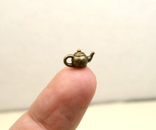 4 Teapot Charms Antique Bronze Tone 3 Dimensional 10 x 6 mm US Seller 1209