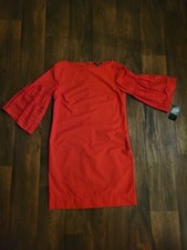New Ralph Lauren Dress size 8. Color red .Back zipper.  Beautiful Bell sleeves. 