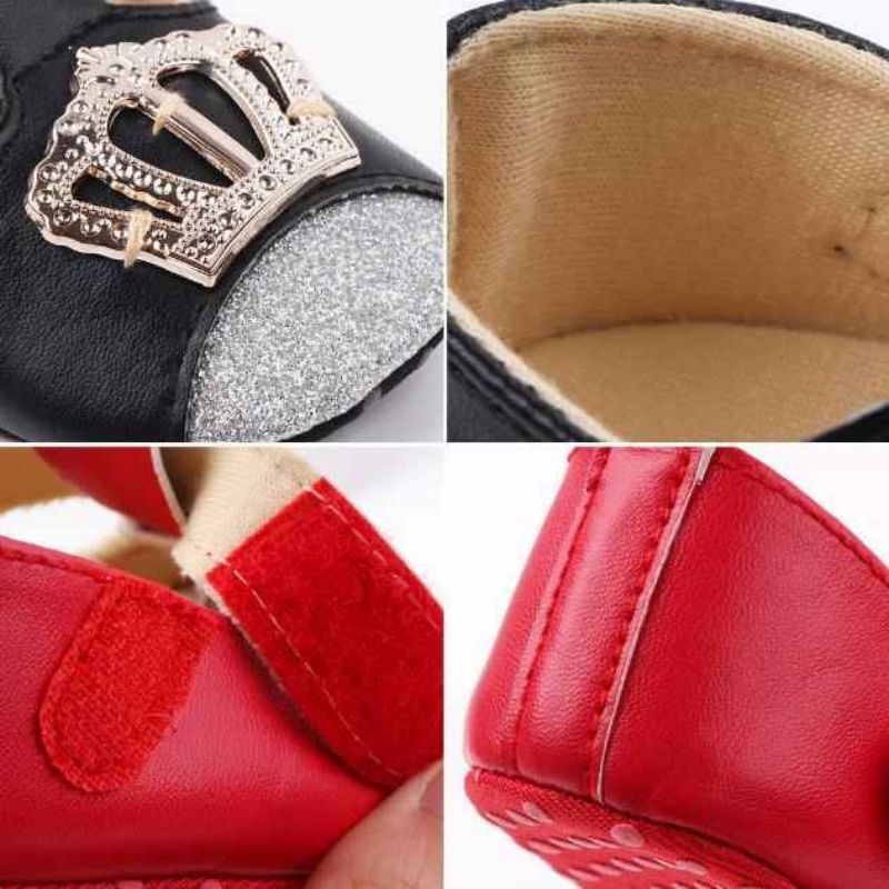 PANTOFOLA D’ORO Pantofole a corona neonata neonato principessa festa glitter