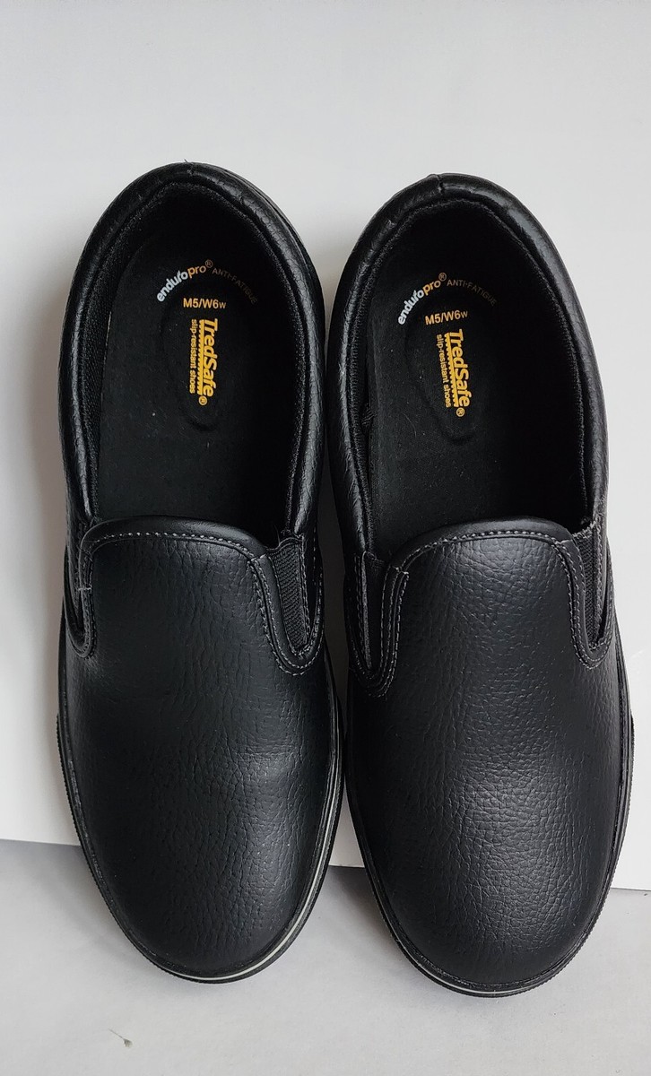 TredSafe Enduro Pro Black Leather Slip-Resistant Work Shoes Mens Womens  6W