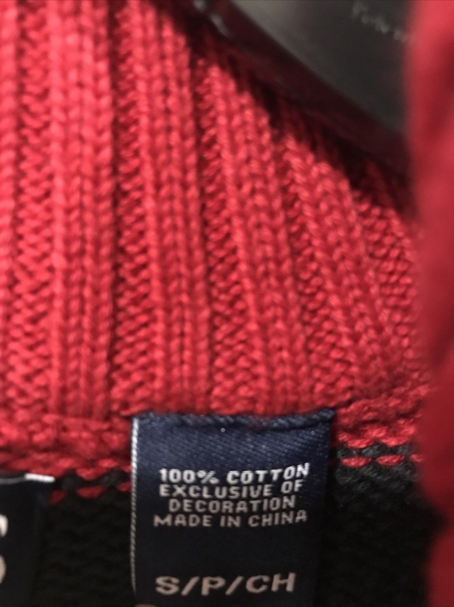 chapiページ Chaps Mens 1/4 Zip Knit Sweater Size S Red TW-1917) | eBay