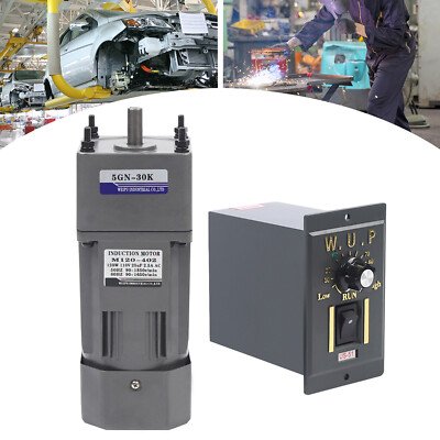 110V 120W AC gear motor electric+variable speed reduction controller 1:30 45RPM