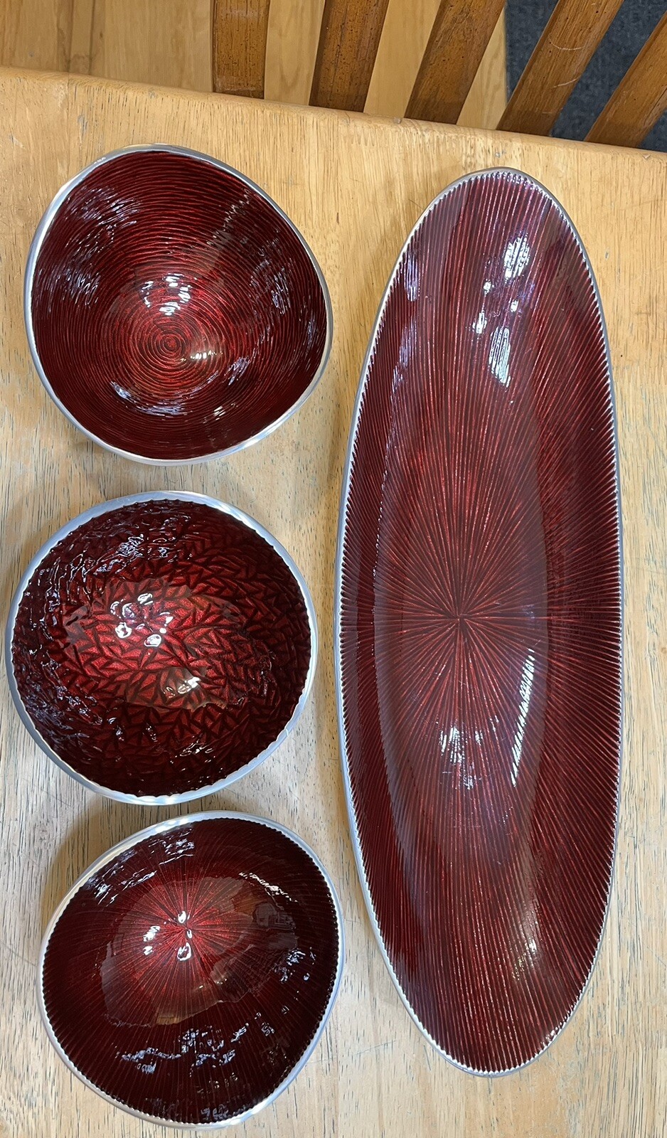 Simply Designz Organic Serveware Snack Bowls & Large Serving Tray VTG 4