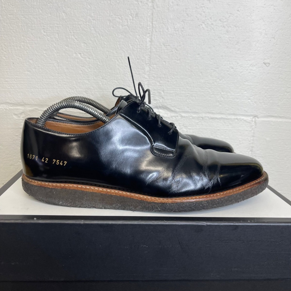 関税負担なし☆Common Projects DERBY SHINE SHOES Common Projects Derby Shine Black Leather Oxford Dress Shoes