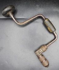 Antique Hand Crank Drill Wood Handled Ratchet Drill