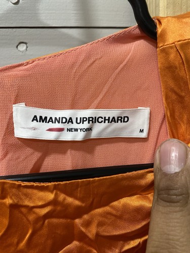 Amanda Uprichard Orange Silk Sleeveless Dress Size Medium - Picture 2 of 6